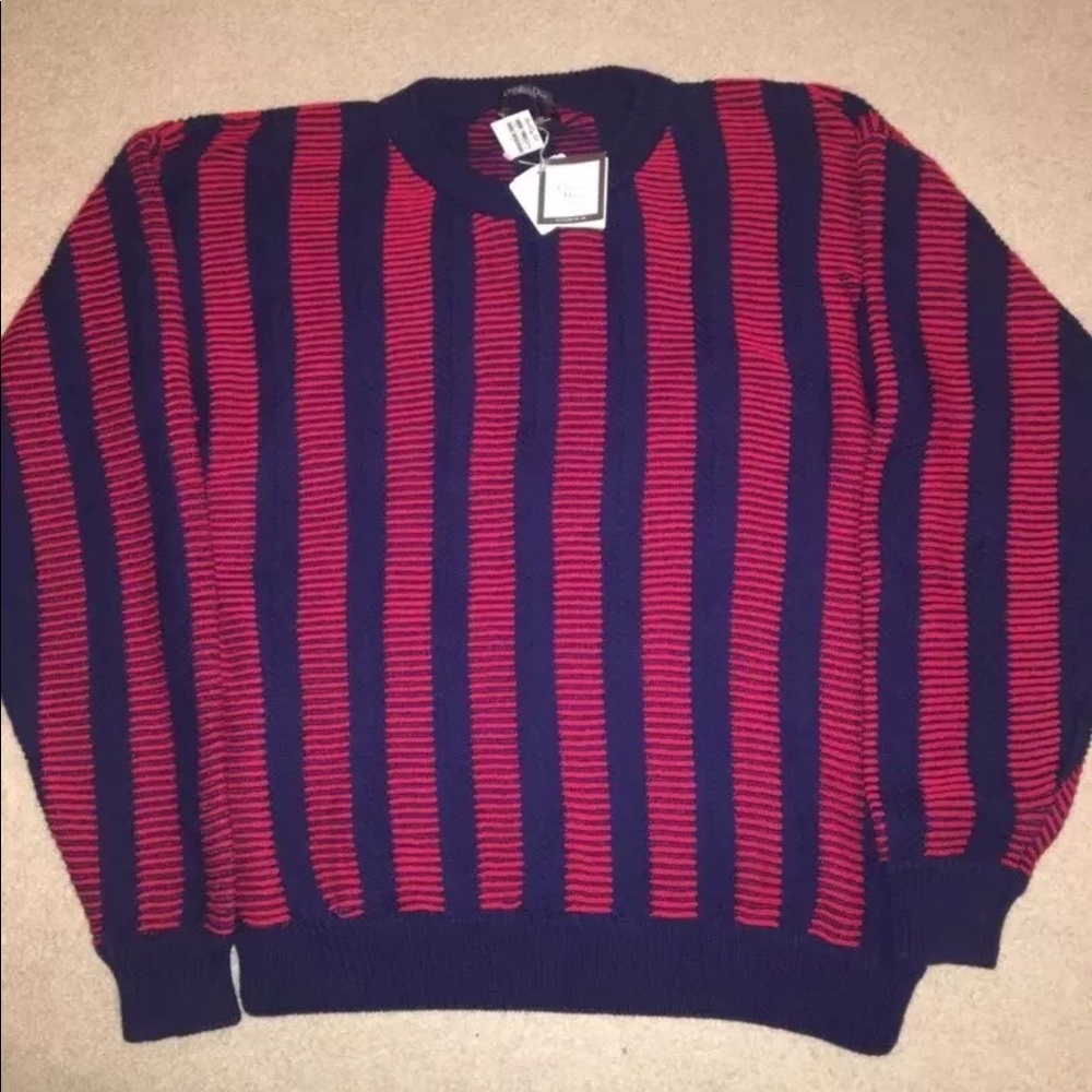 Vintage Christian Dior Textured Striped Sweater